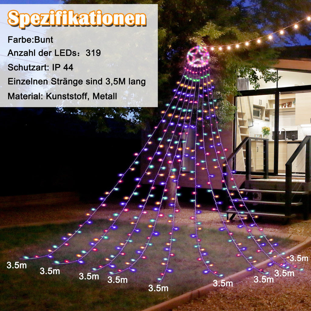 Cosmo Go LED Lichterkette mit Sternen mit 9 Girlanden
