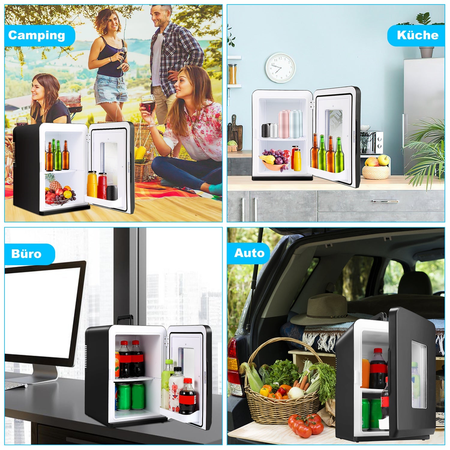 Cosmo Go 2 in 1 Mini Kühlschrank 15L Kühlbox