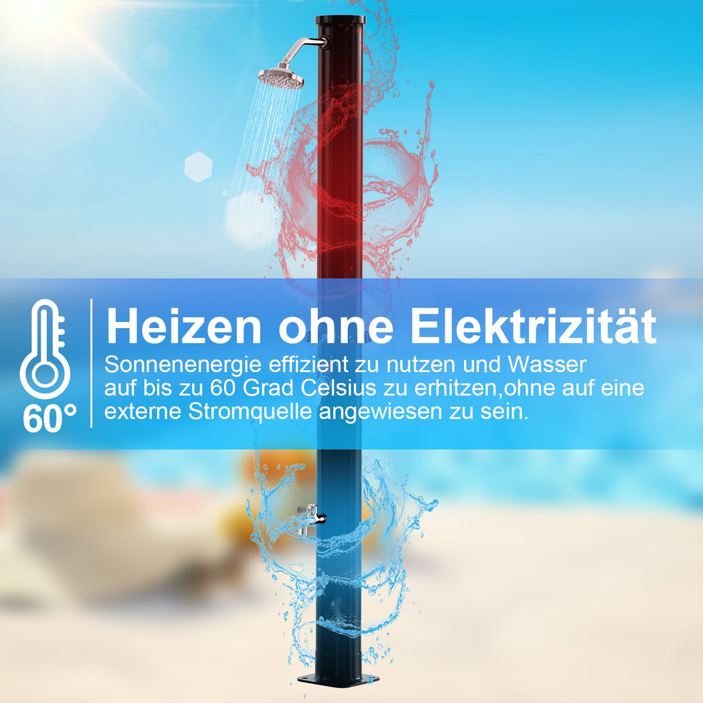 Cosmo Go 20L Solardusche mit Duschkopf und Schutzabdeckung