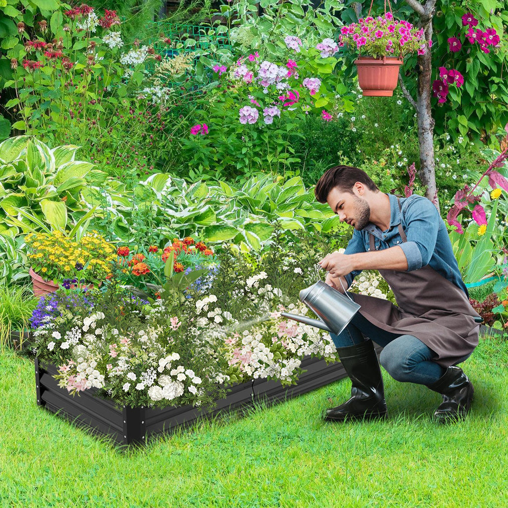 Cosmo Go Metall Hochbeete Hochbeete-Kit mit Stützstangen für Garten
