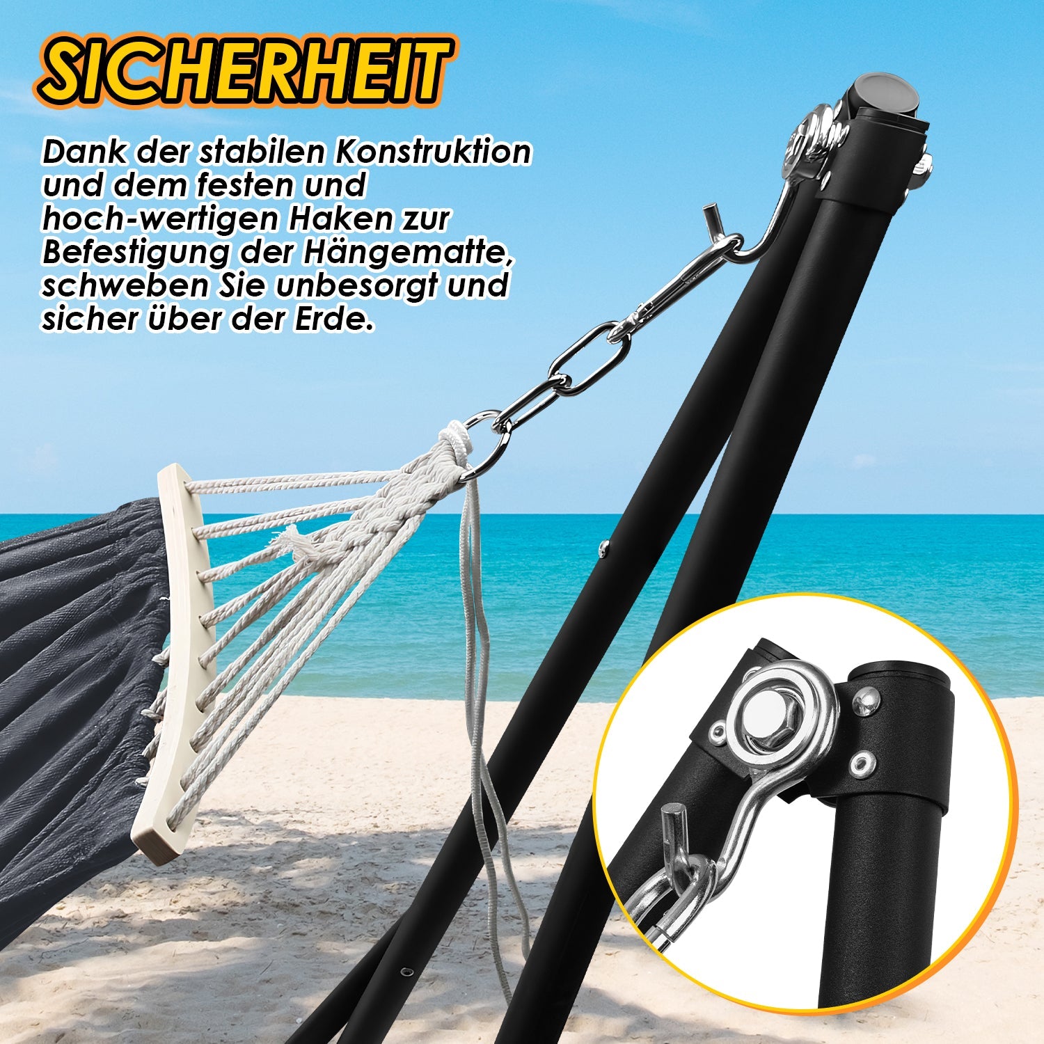 Cosmo Go Hängematte mit Gestell Klappbar mit Tragetasche