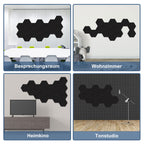 Cosmo Go Akustikplatten Wandpaneele Selbstklebend 12/18 Stück Hexagonal Kerben