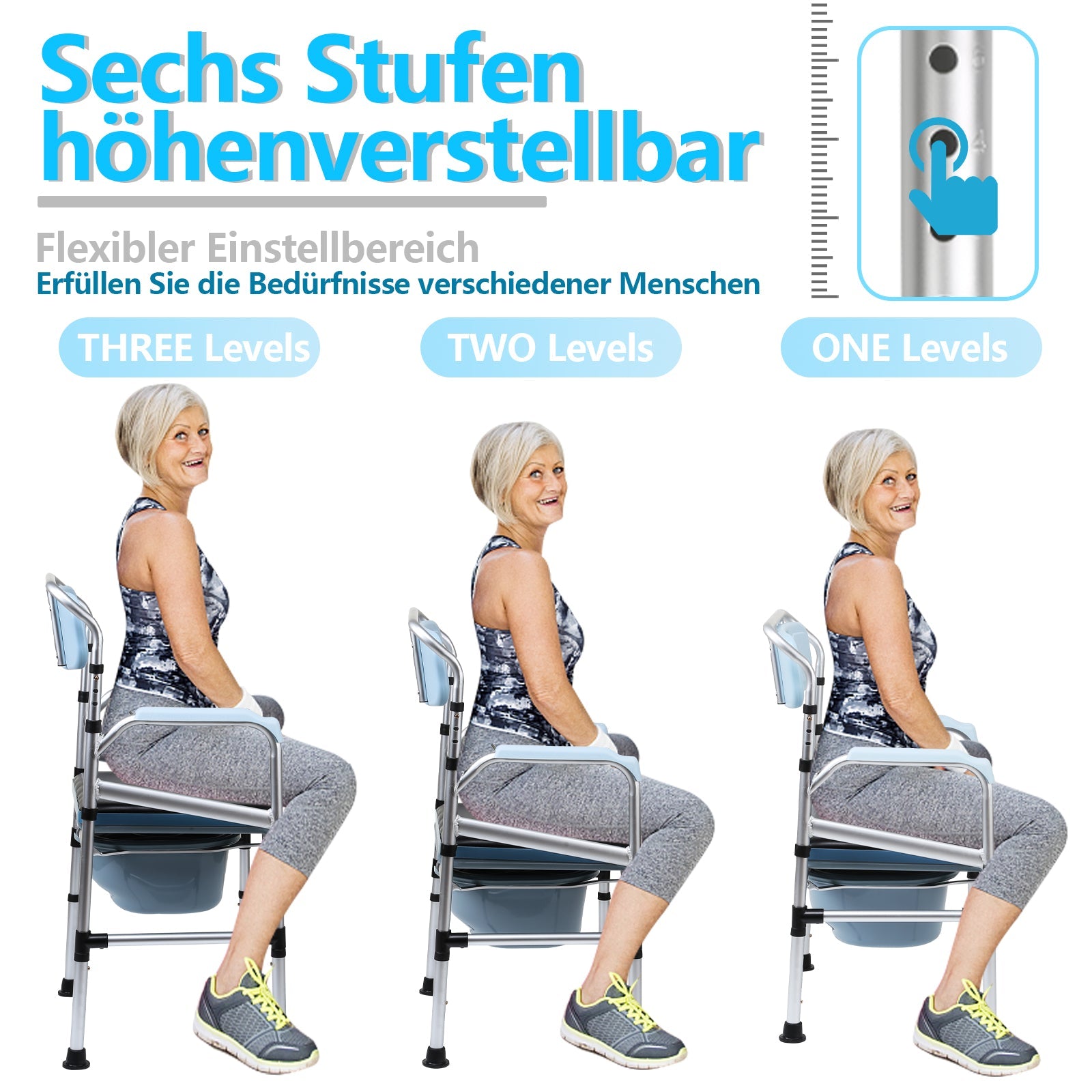 Cosmo Go Toilettenstuhl Höhenverstellbar inkl. WC-Stuhl