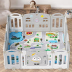 Cosmo Go Laufstall baby Faltbares mit Kriechmatte und Geschichtenbox