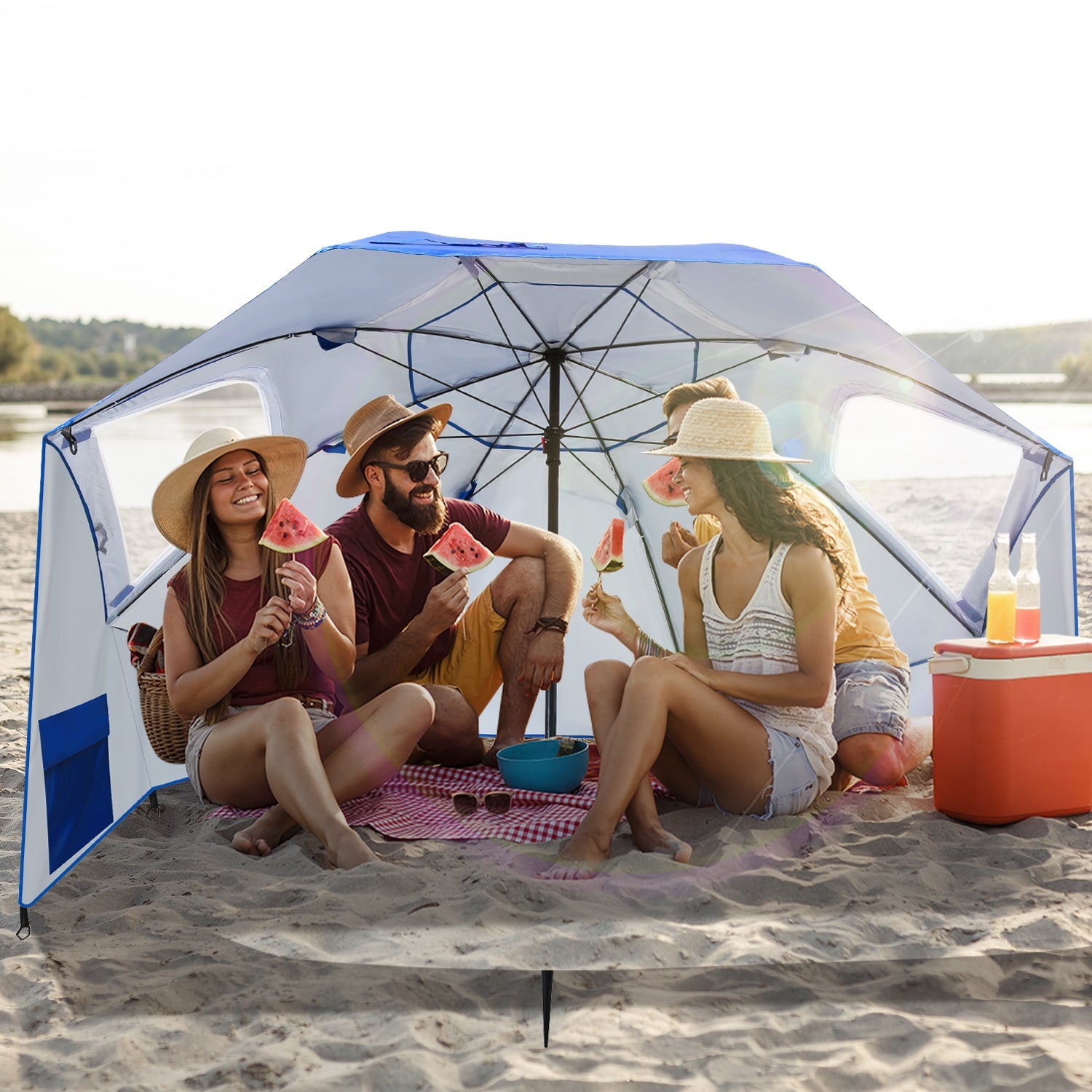 Cosmo Go 210cm Sonnenschirm Strandmuschel 2 in 1