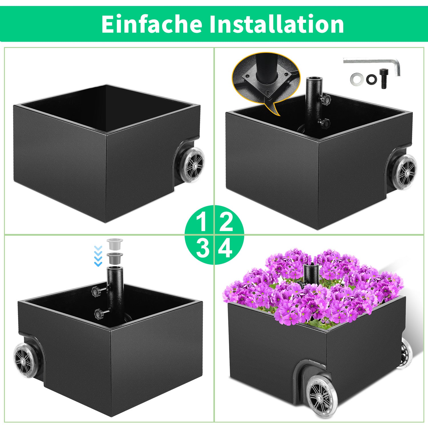 Cosmo Go Sonnenschirmständer Schirmständer mit Rollen