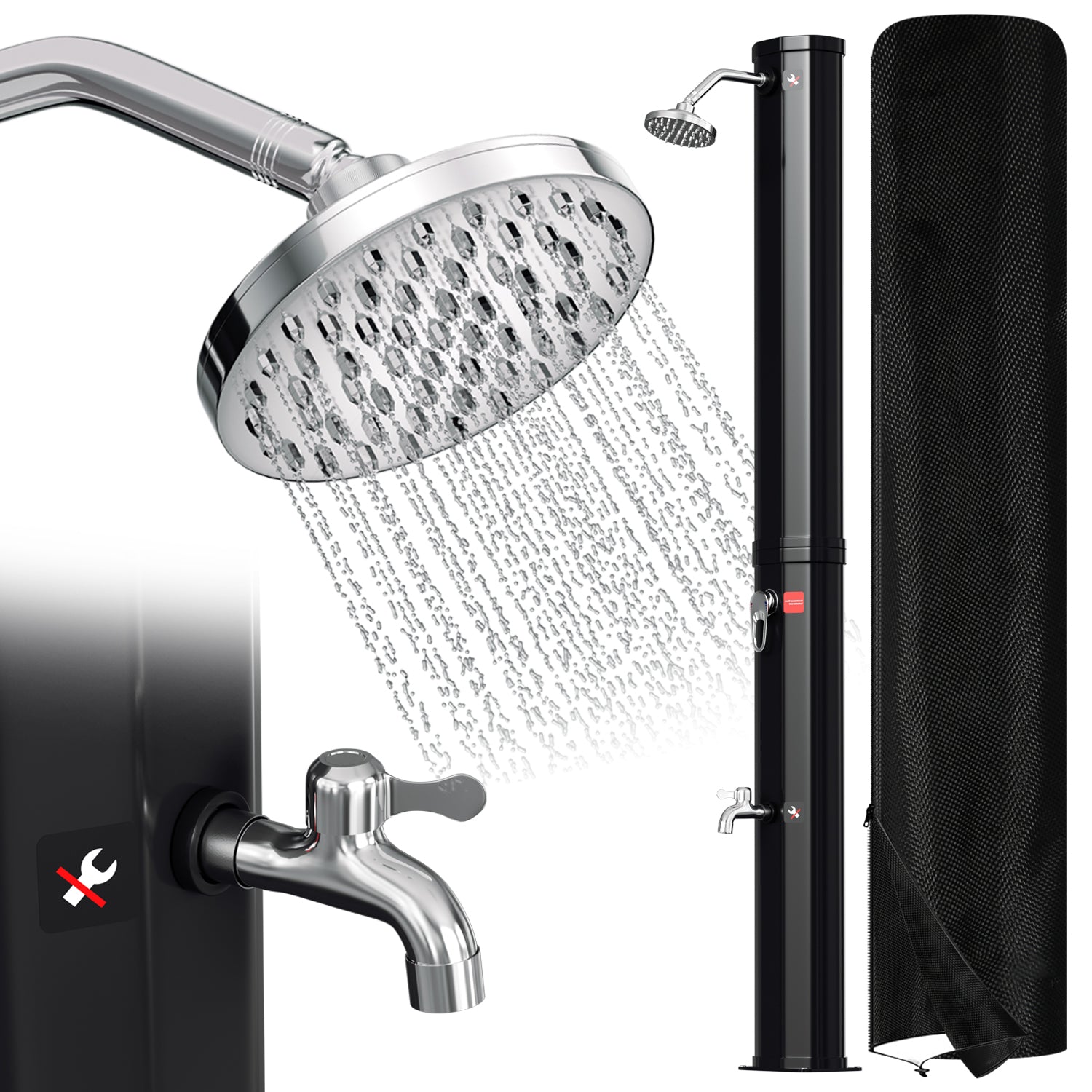 Cosmo Go Solardusche 35L Solardusche Gartendusche Inkl. Schutzhaube