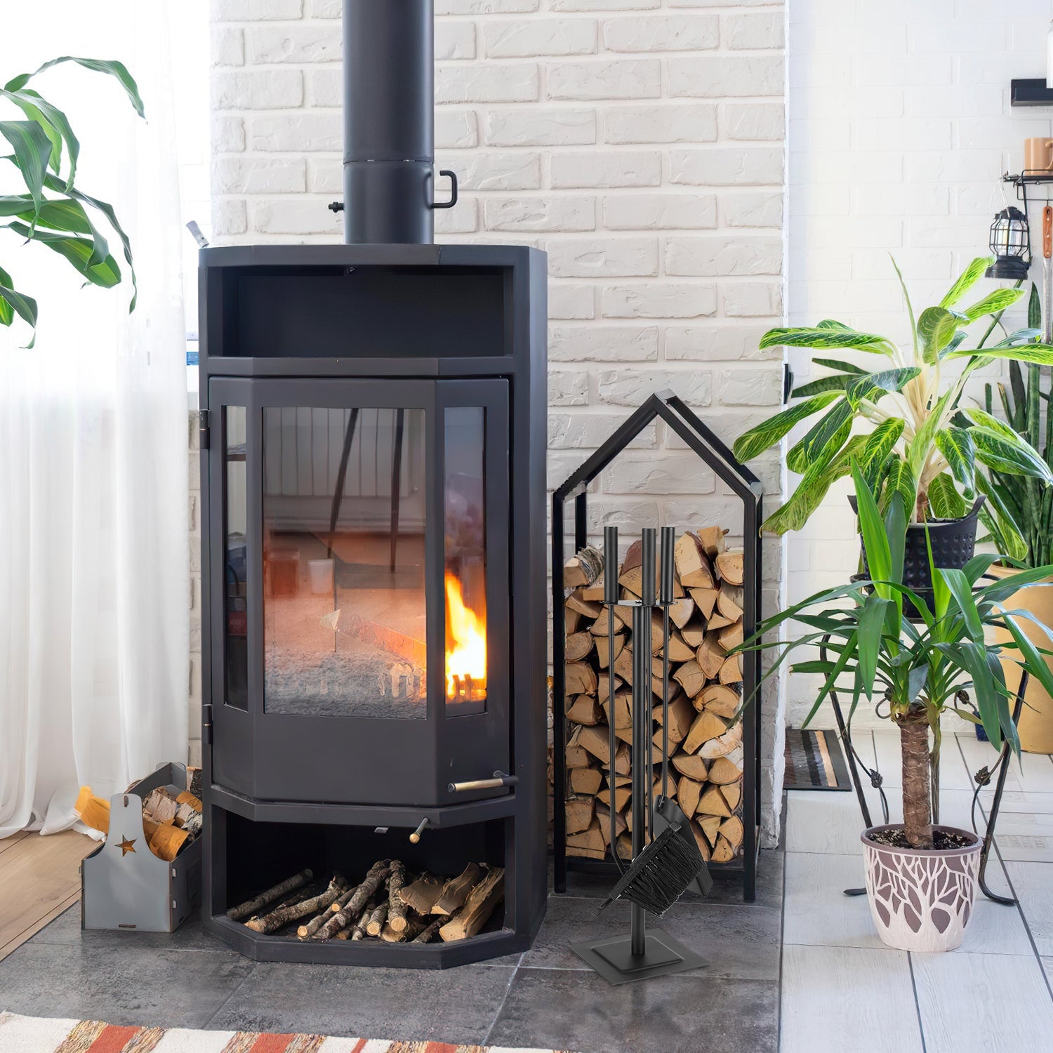 Cosmo Go Kaminbesteck 3 teilig Edelstahl Kaminbesteck Set