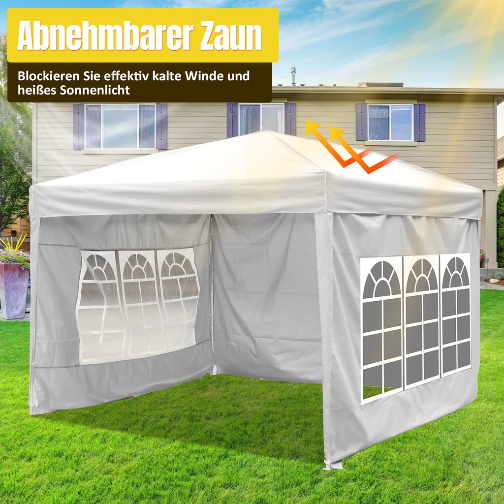 Cosmo Go Pop-Up Pavillon Gazebo 3x3m mit Seiten