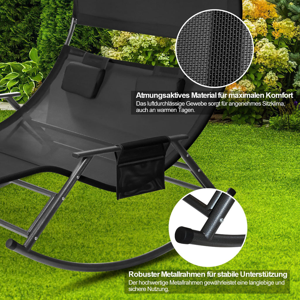 Cosmo Go Doppelliege Sonnenliege mit Sonnendach Outdoor