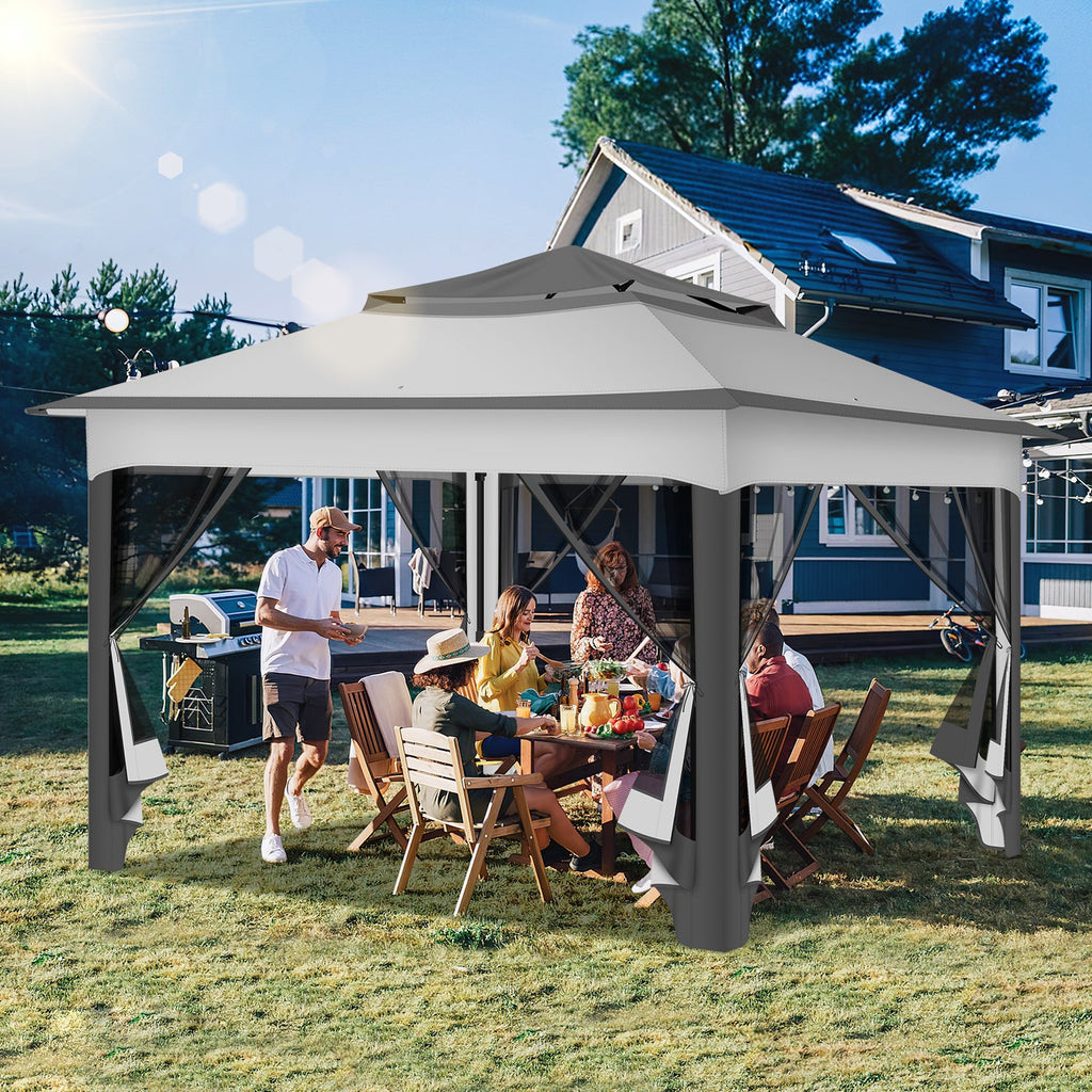 Cosmo Go Pavillon Gartenhütte Faltbares mit Doppeldach 3,3x3,3m