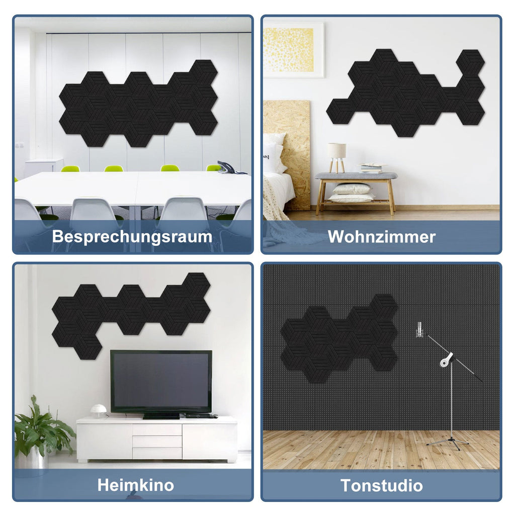 Cosmo Go Akustikplatten Wandpaneele Selbstklebend 12/18 Stück Hexagonal Schlieren