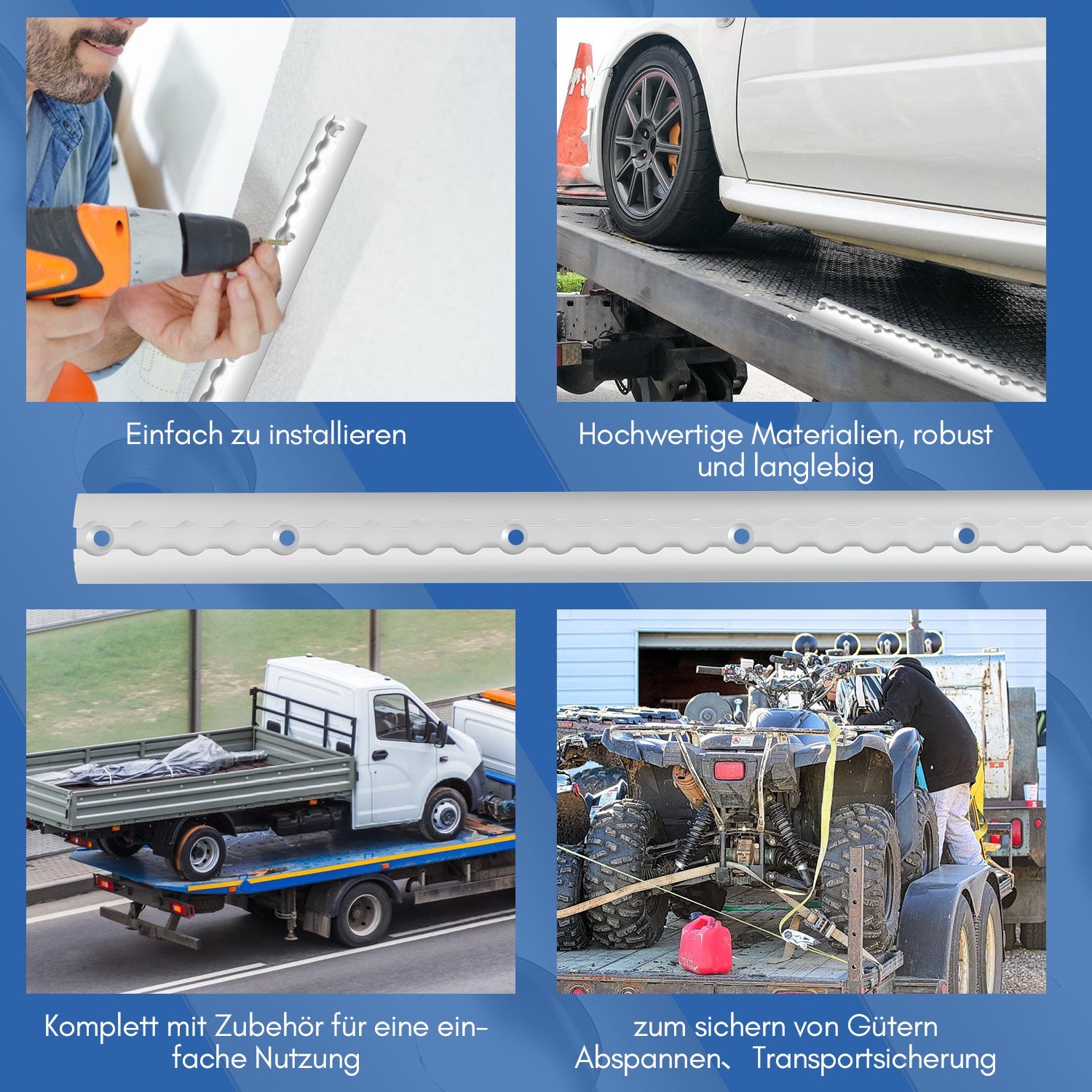 Cosmo Go Airlineschiene 4x 1m Aluminium für Wohnmobile und LKW