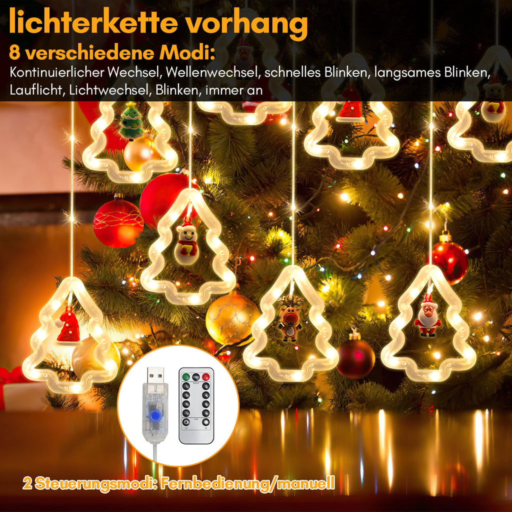 Cosmo Go LED Weihnachtsbeleuchtung Lichtervorhang 3M