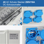 Cosmo Go Wandverteiler mit 4xSchuko-Steckdose16A 250V, 4xCEE Steckdosen 16A 1P