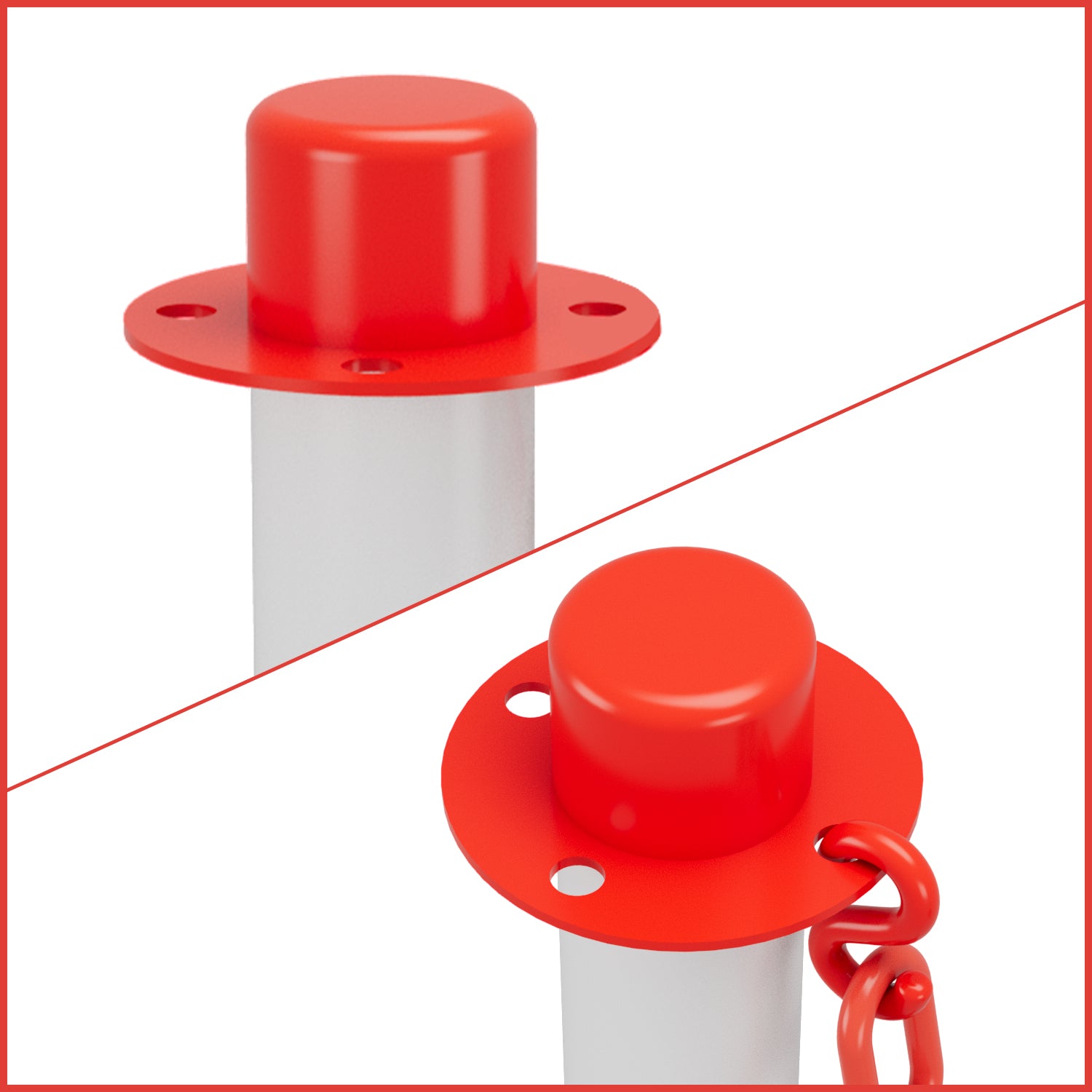 Cosmo Go 2X Absperrpfosten Kettenpfosten Kunststoff 1,4 m