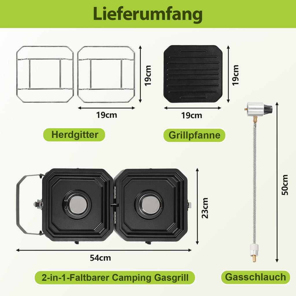 Cosmo Go Campingkocher 2-in-1 Gascampingherd Faltbarer