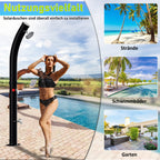 Cosmo Go 20L Solardusche Curve mit Regenduschkopf und Schutzhaube