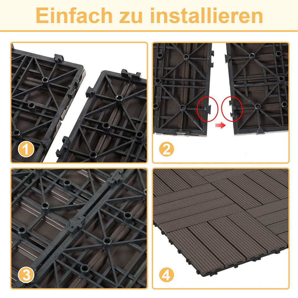 Cosmo Go WPC Terrassenfliesen Klickfliese 30x30cm 11stk