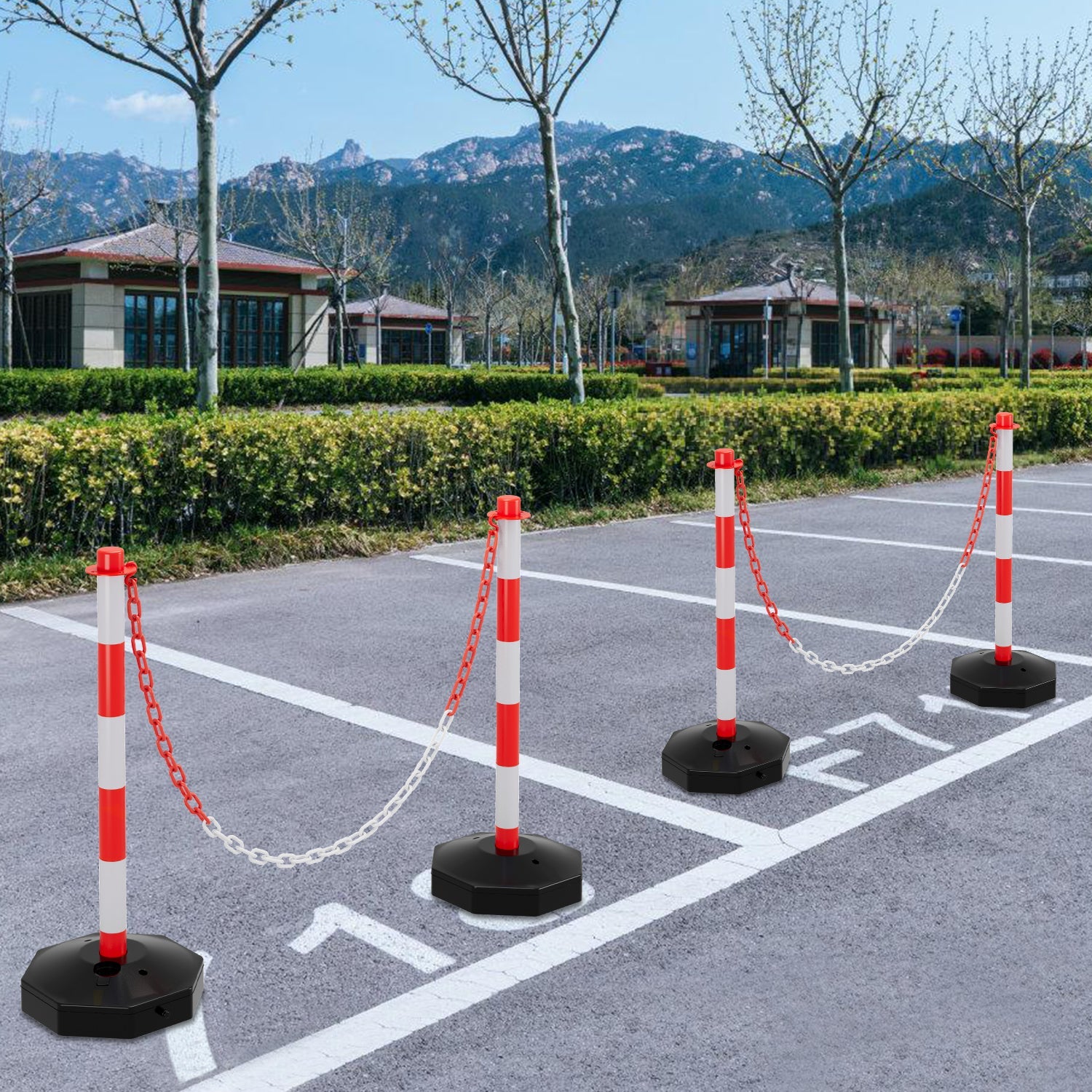 Cosmo Go 2X Absperrpfosten Kettenpfosten Kunststoff 1,4 m