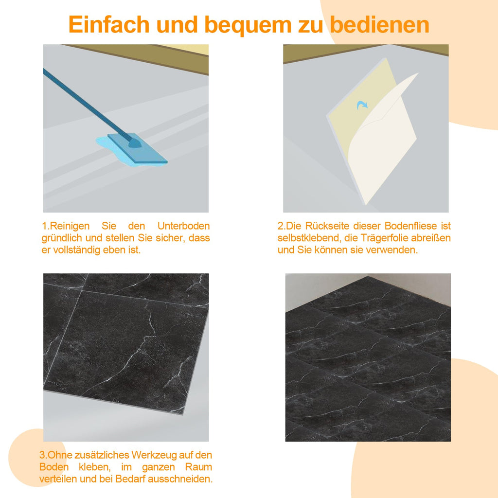 Cosmo Go PVC Bodenbelag Selbstklebend Fliesen 30x30cm