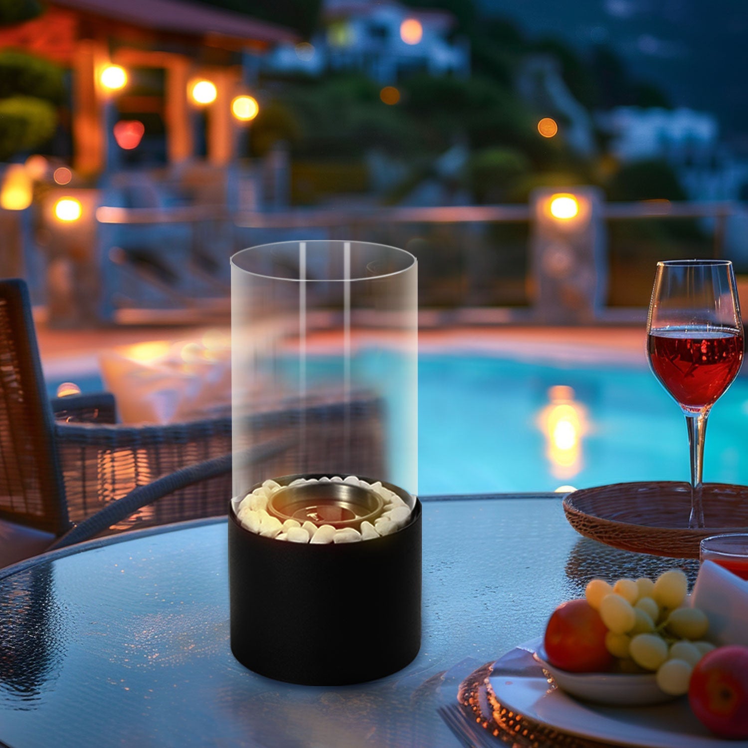 Table Fireplace Bioethanol Tabletop Fireplace Portable Round