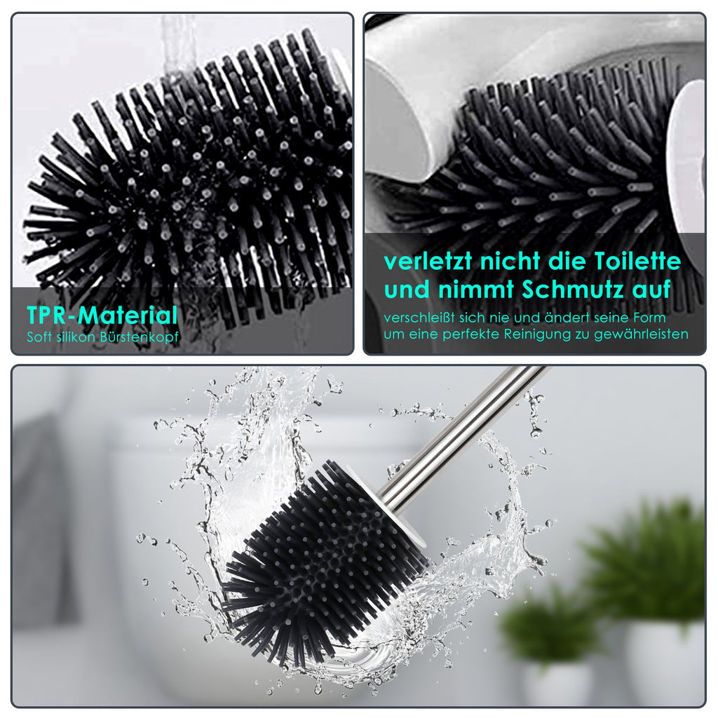 Cosmo Go Silikon Toilettenbürste Steril Edelstahl 2 in 1