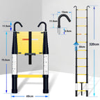 Cosmo Go Teleskopleiter Aluminium mit Langsamer Schrumpfungsfunktion und Abnehmbarem Haken