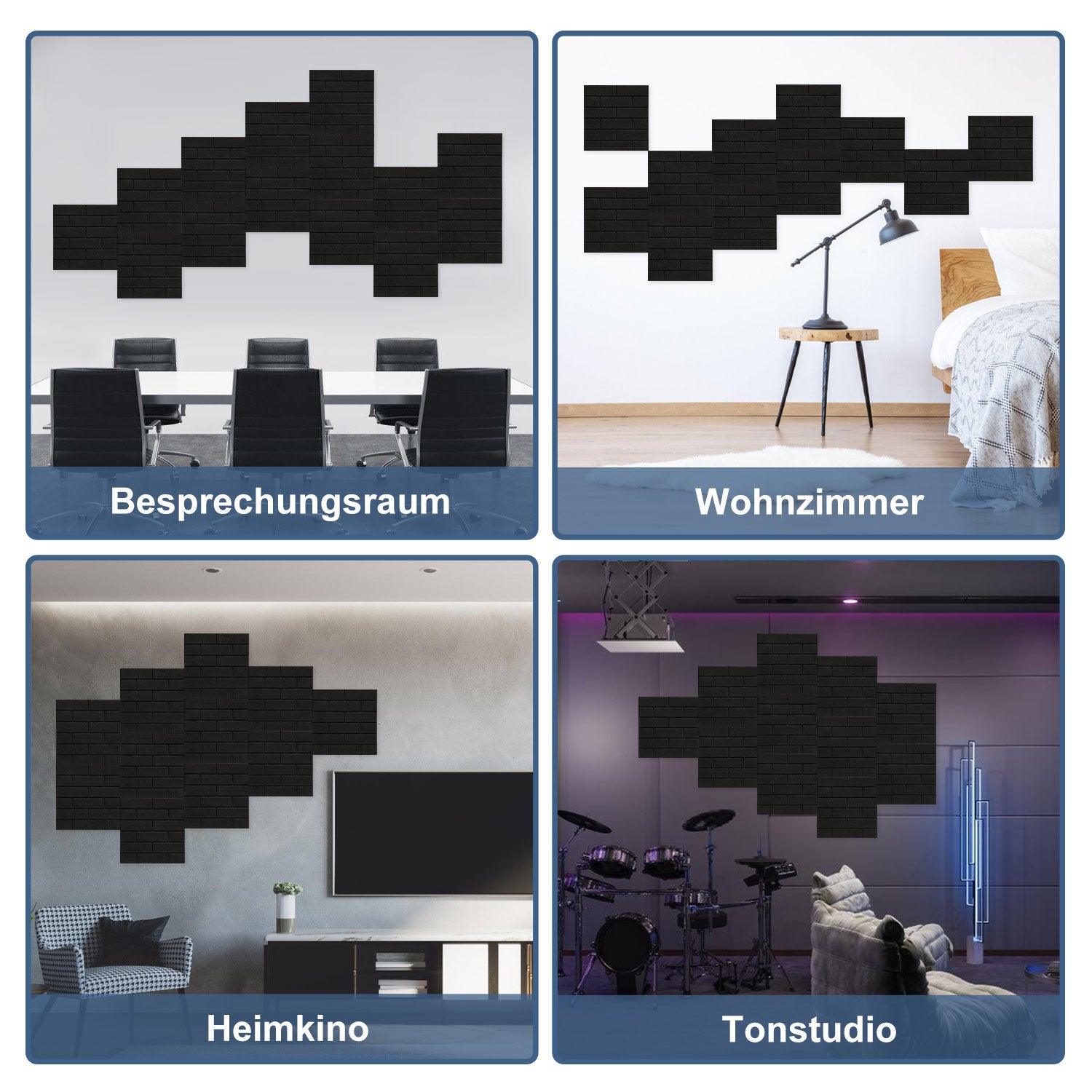 Cosmo Go Akustikplatten Wandpaneele Selbstklebend 12/18 Stück Quadratisch Kacheln