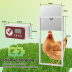 Cosmo Go Automatische Hühnerklappe mit Lichtsensor, Zeitschaltuhr, LED Display