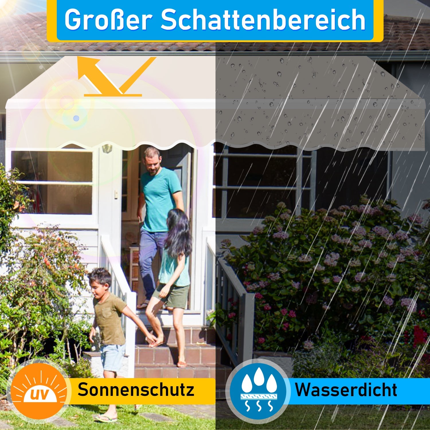 Cosmo Go Gelenkarmmarkise mit Manueller Kurbel