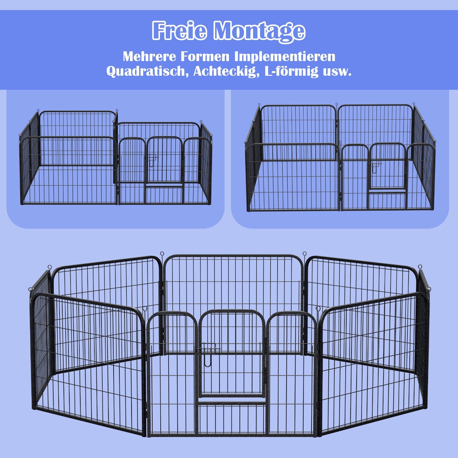 Cosmo Go Welpenlaufstall 8-teilig 60cm hoch Faltbar