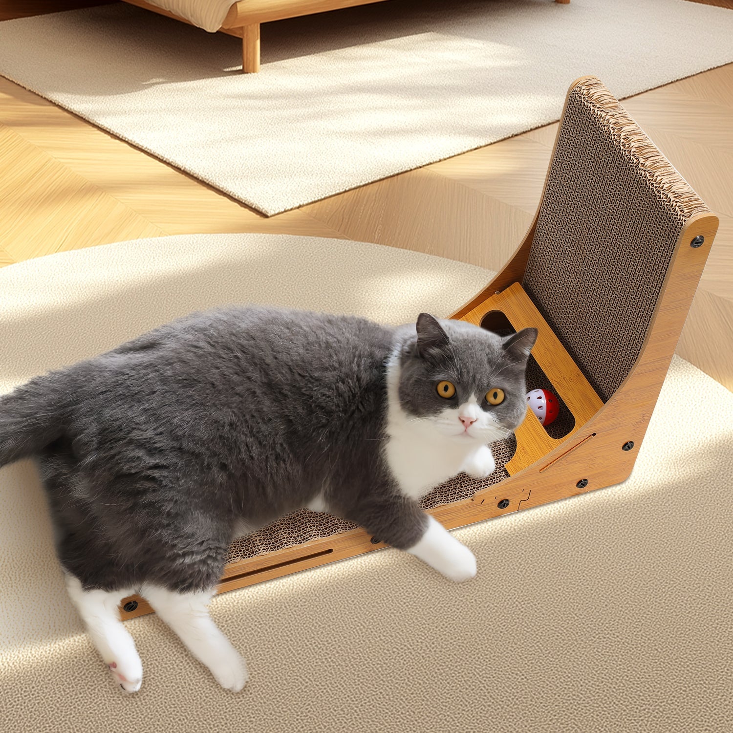 Cosmo Go Katzen Kratzbrett L förmig Kratzpappe