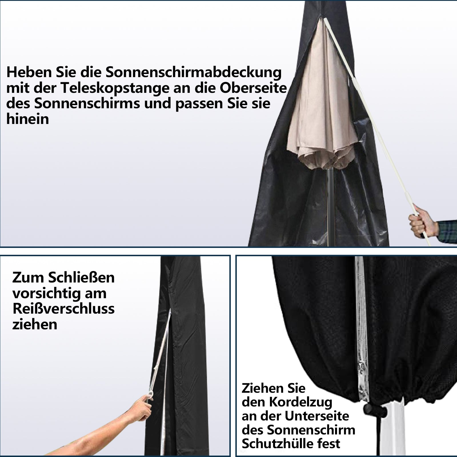 Cosmo Go Sonnenschirm Schutzhülle Abdeckung mit Stab