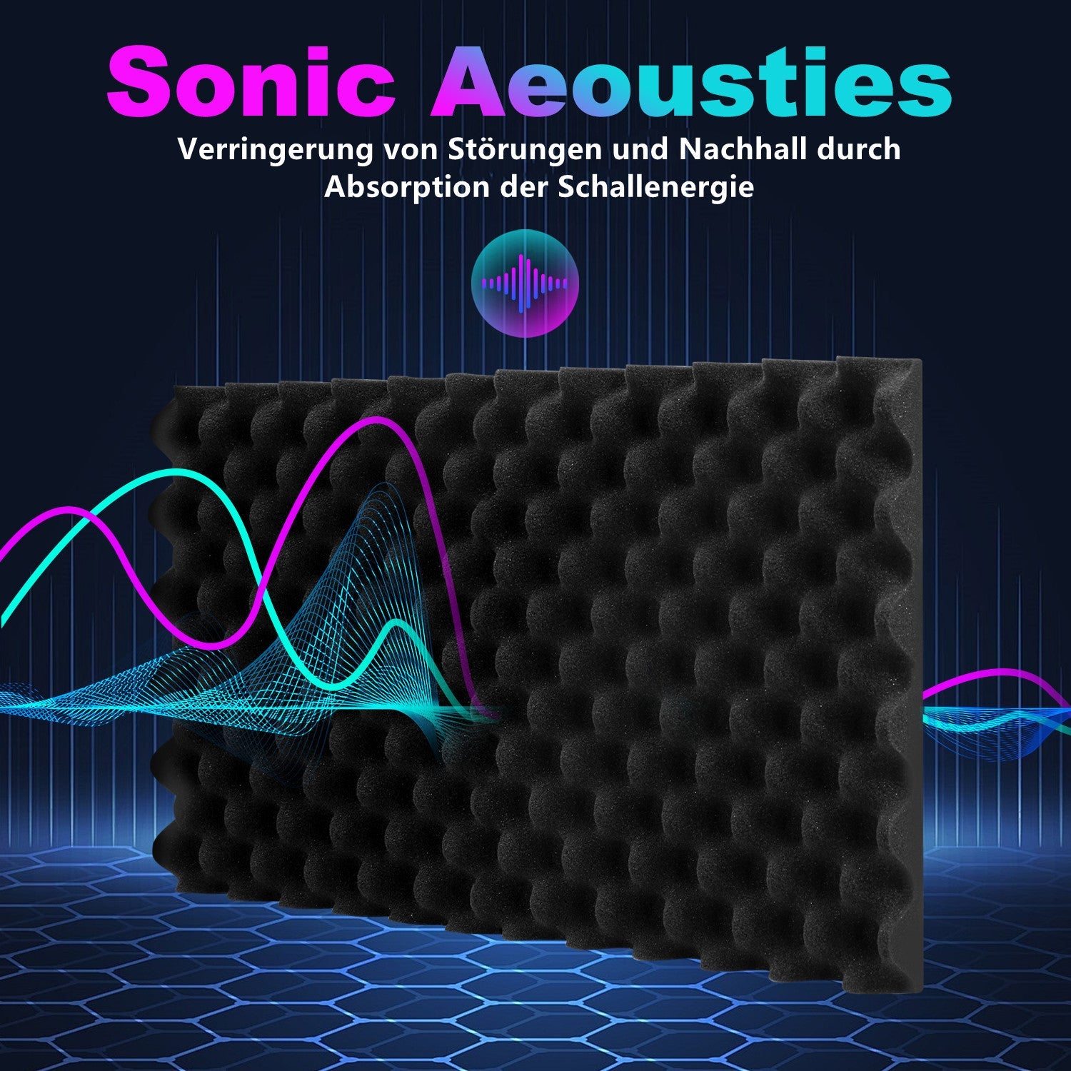 Cosmo Go Akustikschaumstoff Selbstklebend 3D Hochdichte Wellenmuster