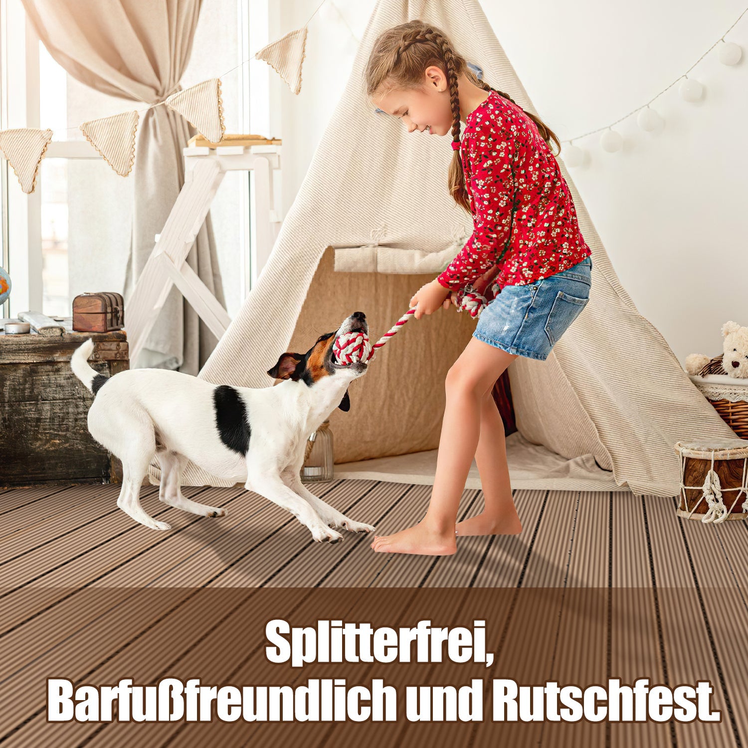 Cosmo Go WPC Terrassenfliesen Klickfliese 30x60cm 6stk