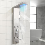 Cosmo Go Duschpaneel Wandduschpaneel 5 Funktionen Edelstahl Silber