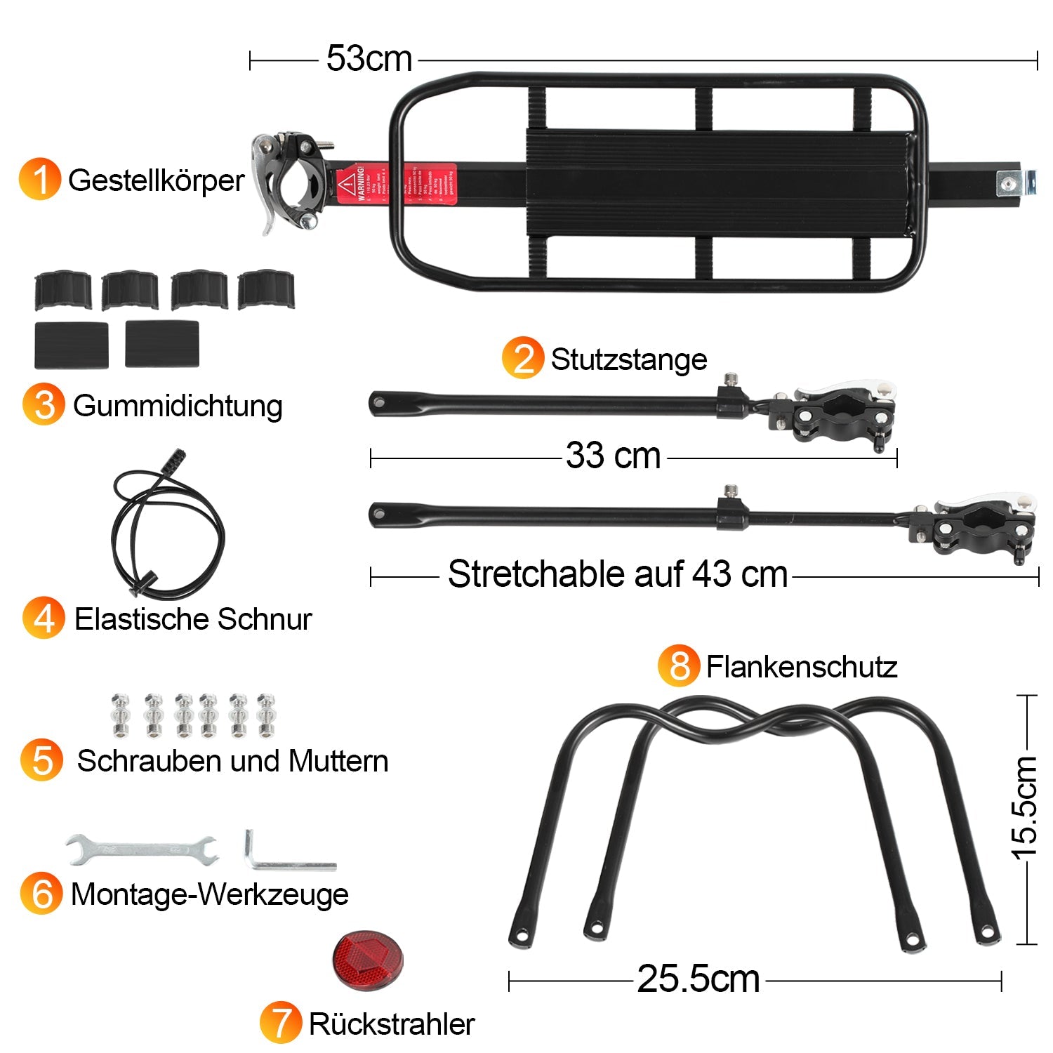 Cosmo Go Fahrrad Gepäckträger Universal für 24-29 Zoll