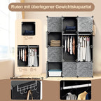 Cosmo Go Multifunktionaler Kleiderschrank mit Haken und Kleiderbügel