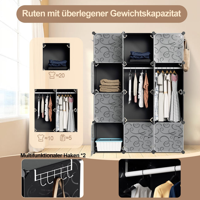 Cosmo Go Multifunktionaler Kleiderschrank mit Haken und Kleiderbügel Main Image