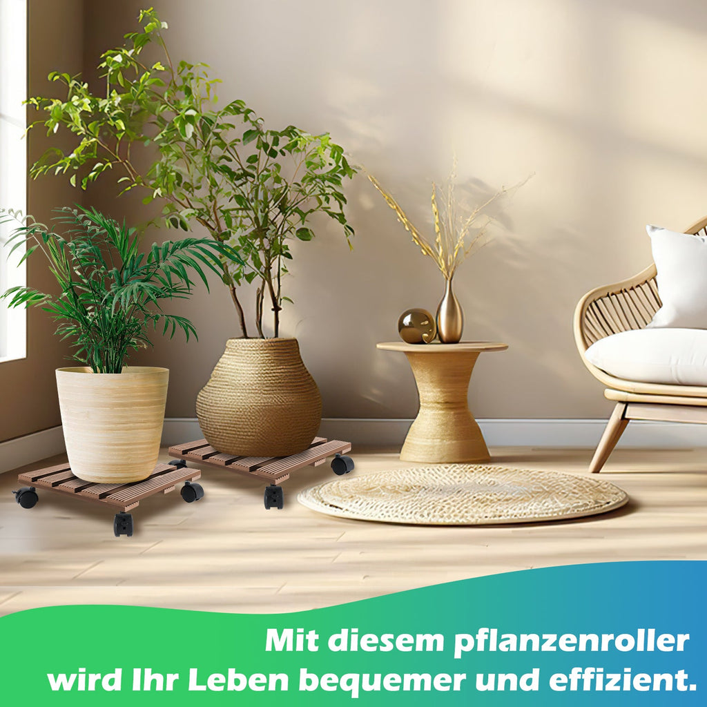 Cosmo Go WPC Pflanzenroller Eckig mit Rollen Tragkraft 80 kg