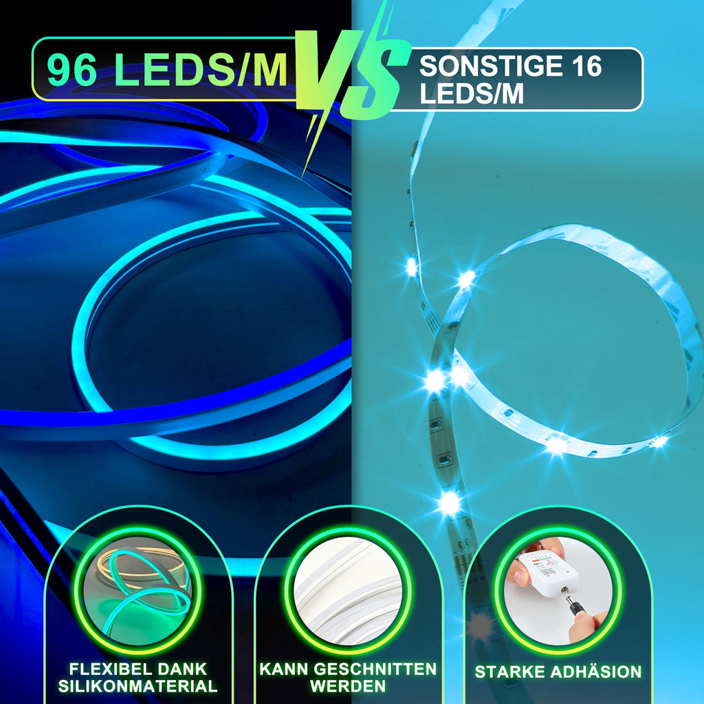 Cosmo Go Neon LED Streifen Lichtschlauch Außen 2-10M