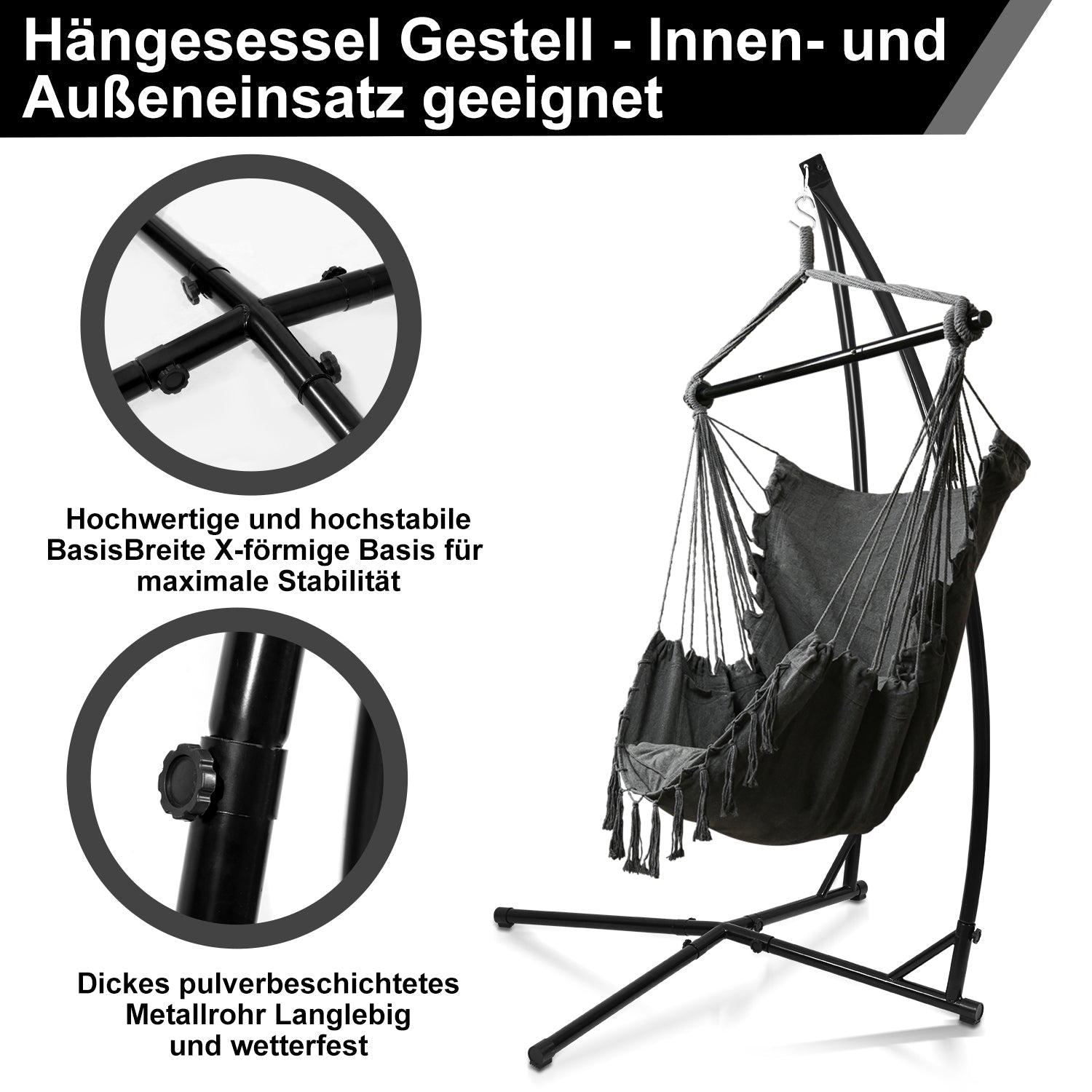 Cosmo Go Hängesessel Gestell aus Metall Belastung 150kg