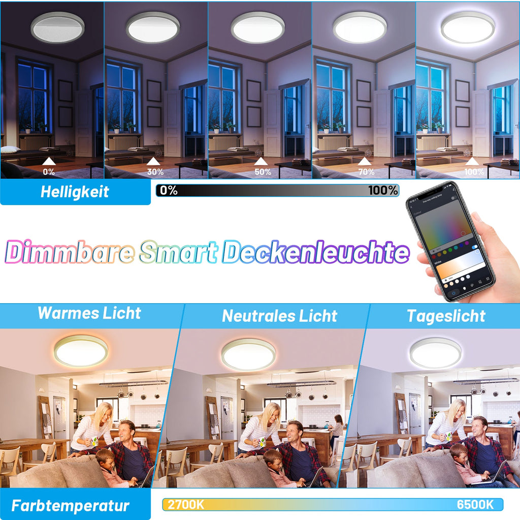 Cosmo Go 24W LED Deckenlampe Dimmbar RGB Alexa