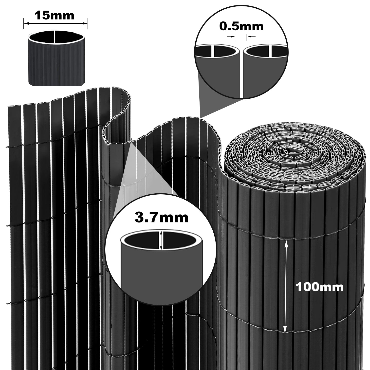 Cosmo Go PVC Sichtschutzmatte mit Kabelbindern