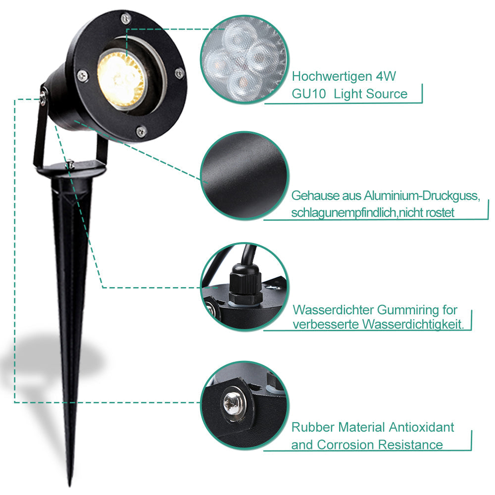Cosmo Go Gartenleuchte Warmweiß IP65 4W GU10