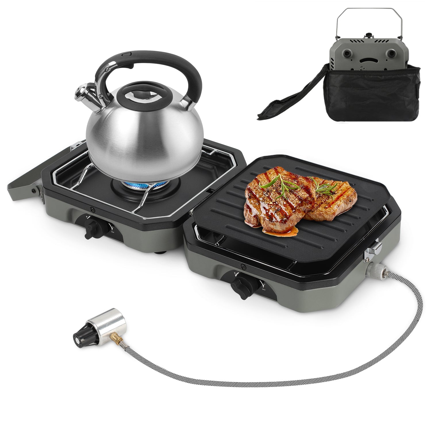 Cosmo Go Campingkocher 2-in-1 Gascampingherd Faltbarer