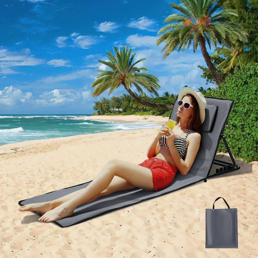 Cosmo Go Strandliegen Tragbar Strandmatte mit Einstellbar Höhe 145cm