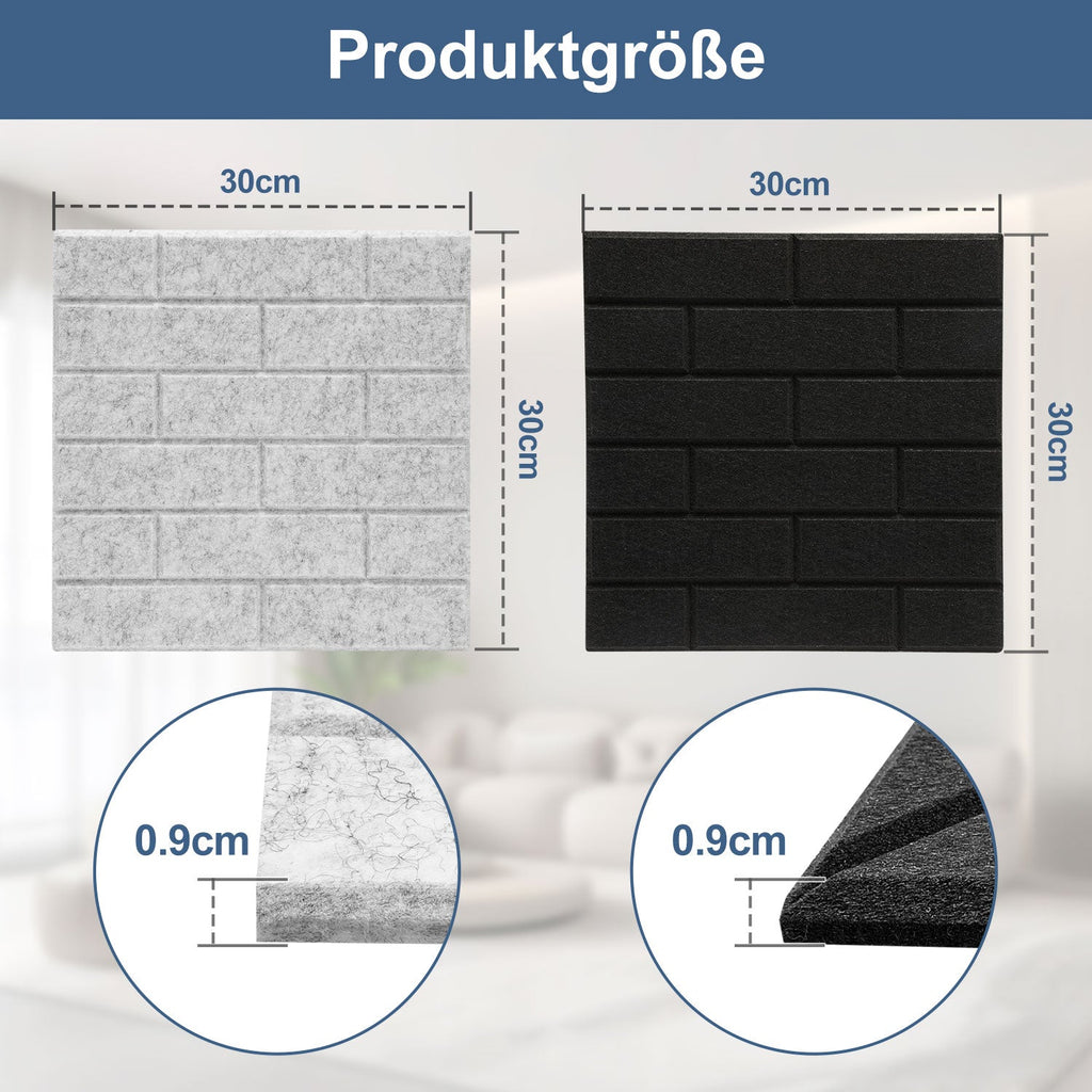 Cosmo Go Akustikplatten Wandpaneele Selbstklebend 12/18 Stück Quadratisch Kacheln