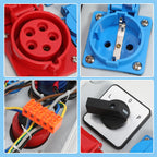 Cosmo Go Wandverteiler mit L-0-P Nockenschalter und MCB, 3xSchuko-Steckdose und CEE-Steckdose 16/32A